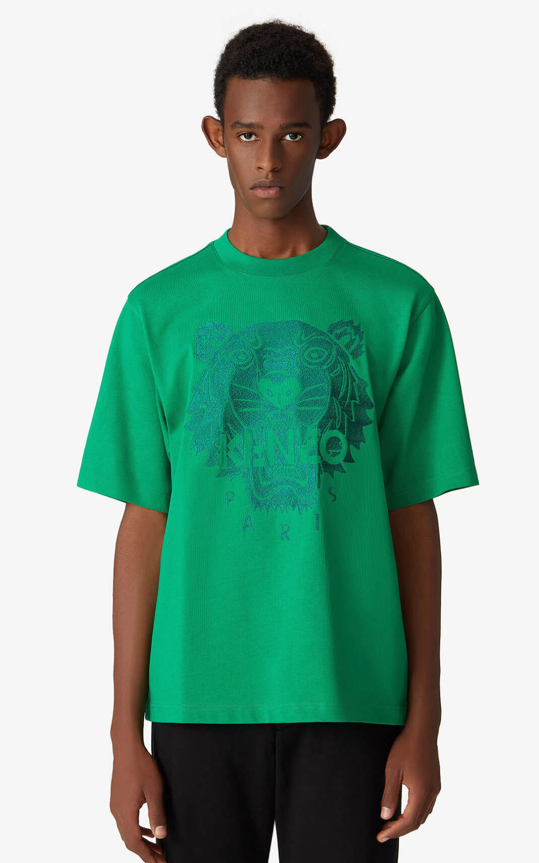 Kenzo Oversize Tiger T Shirt Green For Mens 6978DWJZY